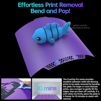 BIQU CryoGrip Pro Glacier Purple Compatible with Bambu-Lab P1S/P1P/P2S/X2D/X1C/X1E/A1 3D Printers 257x257MM Panda Build Plate Double Sided Upgrade Removable Surface Platform - color: Glacier-Purple, size: P1/P2/X1/A1/X2D