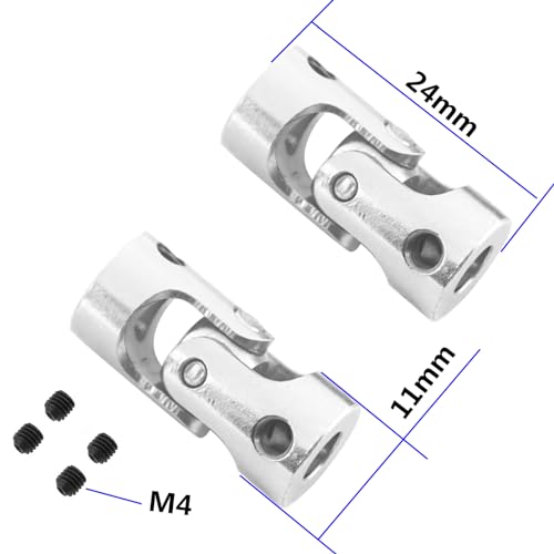 5Pack Vgoohobby Universal Rotatable Steering Shaft U Joint Coupling Motor Connector Coupler for RC Car Robot Crawler Boat (5mm to 5mm) - size: 5mm to 5mm