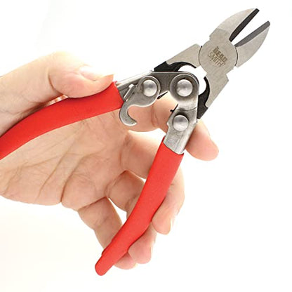 The Beadsmith Heavy Duty Cutter – 6.5 inches (165mm) – Hardened Steel Blades – Red Comfort Grip Handle with Safety Lock – Tool for Jewelry Making, Electronics and Micro Mechanics - size: 6.5 inches