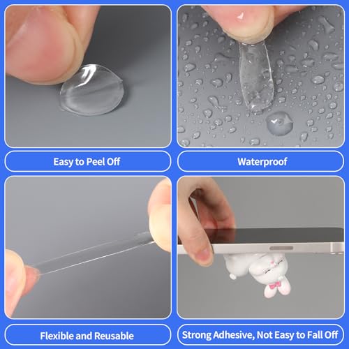 JANYUN 1000 Pcs Mounting Tape Dots, 15 mm Round Sticky Putty Clear Tape - size: 15mm