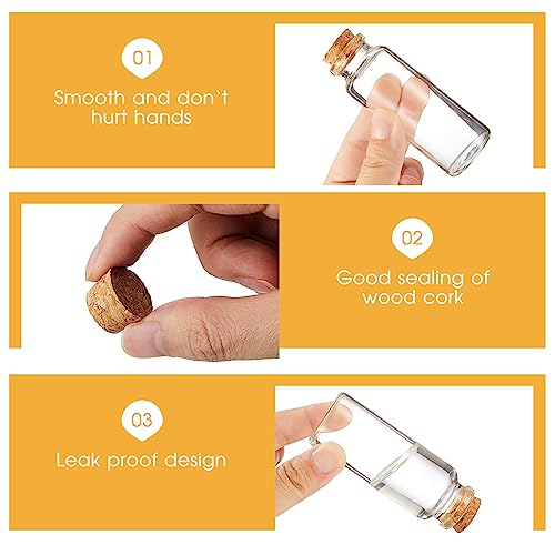 Patelai 72 Pcs Small Glass Jars with Cork Lids, Mini Bottles,40ml/1.3oz - size: 40ml/1.3oz