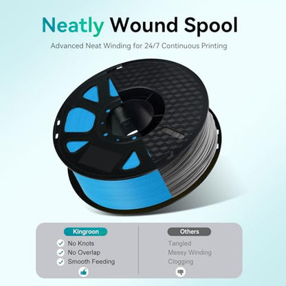 Kingroon Cyan PLA Filament 1.75mm 1kg, Vibrant Blue-Green 3D Printer Filament with ±0.02mm Dimensional Accuracy, No Tangling No Clogging Easy to Print PLA for Most FDM Printers - color: 1kg Cyan