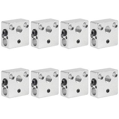 8pcs Updated High Temperature CR-10 Plated Copper Heater Block Aluminum Heater Block for MK8 Extruder All Metal Hotend Ender 3 V2 Ender 3 Pro Ender 5 Pro CR10 S4 S5 3D Printer Extruder