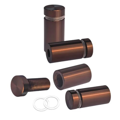 Pack of 12, Aluminum Standoff Screws, Wall Sign Standoff Mounting Hardware Advertising Glass Standoff Nail for Hanging Acrylic Picture Frame (12, Bronze, 1/2" x 3/4") - color: Bronze, size: 1/2" x 3/4"