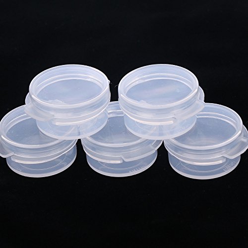 EORTA 50 Pcs Plastic Cosmetic Jar 5g Empty Clear Case with Snap Lids Portable Mini Storage Box Makeup Jar Sample Bottle Sealing Pot Cosmetic Containers for Sampling, Traveling, Mixing - size: 5 grams, style: 50 Pieces