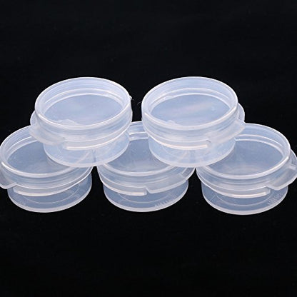 EORTA 50 Pcs Plastic Cosmetic Jar 5g Empty Clear Case with Snap Lids Portable Mini Storage Box Makeup Jar Sample Bottle Sealing Pot Cosmetic Containers for Sampling, Traveling, Mixing - size: 5 grams, style: 50 Pieces
