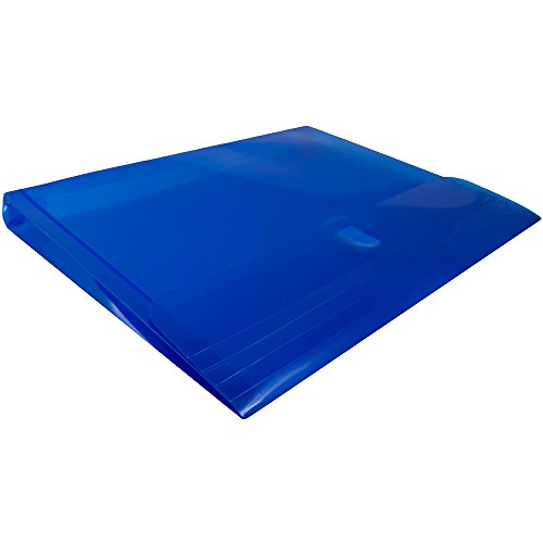 JAM PAPER Plastic Expansion Envelopes with Hook & Loop Closure - Letter Booklet - 9 3/4 x 13 with 1 Inch Expansion - Blue - 12/Pack - color: Blue, size: 1" Expansion