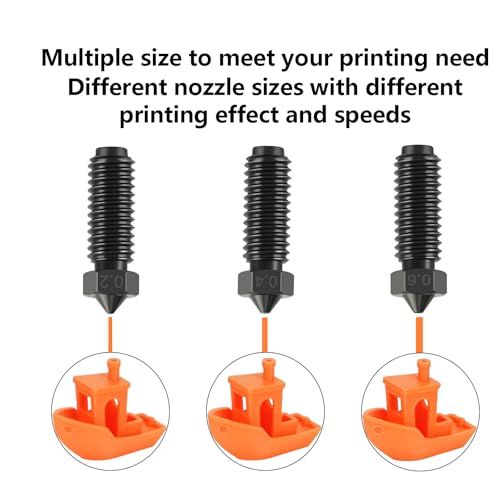 8PCS Hardened Steel Nozzles for Anycubic Kobra S1, High Temperature Resistance Hardened Steel 0.2/0.4/0.6mm Nozzles Kit for Anycubic Kobra 3, Kobra 3 Combo, Kobra S1, Kobra S1 Combo - style: Kobra 3 Harden Steel Multi Size