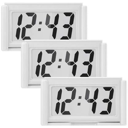 Frienda 3 Pieces Mini Small Digital Clock Stick On,White - color: White