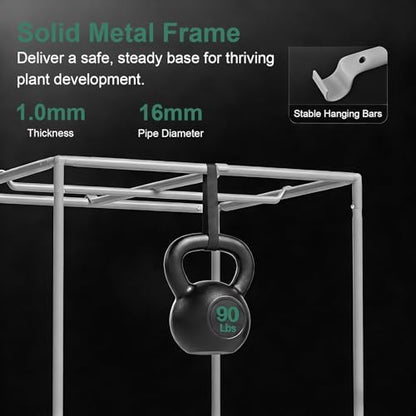 3x3 Grow Tent Kit Complete System with WiFi App Control, 1680D Oxford Canvas, Black, Indoor Plant Growing Enclosure