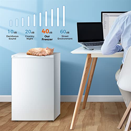 Kismile Upright Freezer, 3.0 Cu.ft Small Mini Freezer, White - color: White, size: 3.0 Cu.ft