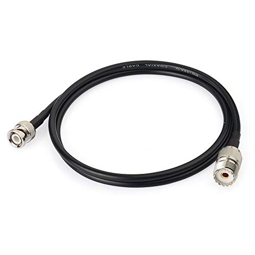 Eightwood UHF Female SO239 to BNC Male RG58 Antenna Jumper Cable 3 Feet - size: 3 feet