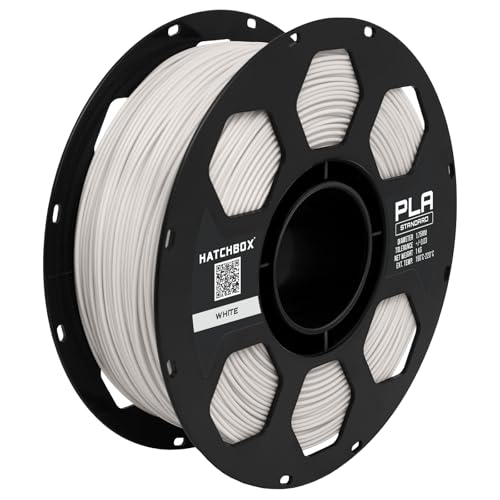 HATCHBOX 1.75mm White PLA 3D Printer Filament, 1 KG Spool, Dimensional Accuracy +/- 0.03 mm, 3D Printing Filament - color: White