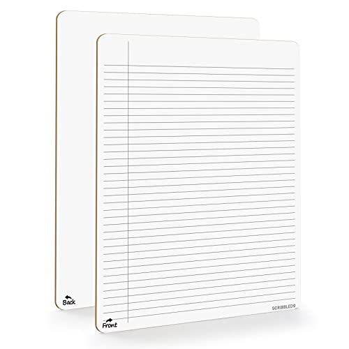 Scribbledo Dry Erase Board with Lines for Desk, 9x12 Notebook, Double Sided