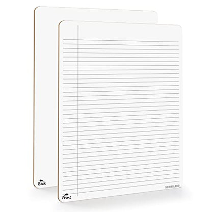 Scribbledo Dry Erase Board with Lines for Desk, 9x12 Notebook, Double Sided