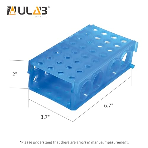 ULAB Plastic Multipurpose 3-Way Centrifuge Tube Rack Set, 2 Colors Red Blue, PP Material, Suitable for Tubes of Dia.≤30mm, UTR1017 - style: 3-Way Centrifuge Tube Rack, Red & Blue
