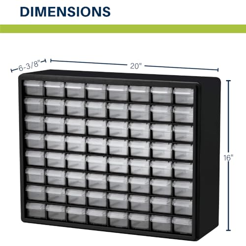 Akro-Mils 64-Drawer Plastic Drawer Storage Cabinet for Garage Organization, Bead Organizer, Building Bricks Storage, Teacher Toolbox, Makeup Organizer, 20-Inch W x 6-Inch D x 16-Inch H, 10164 White - color: White, size: 64 Drawer, style: 2 pack