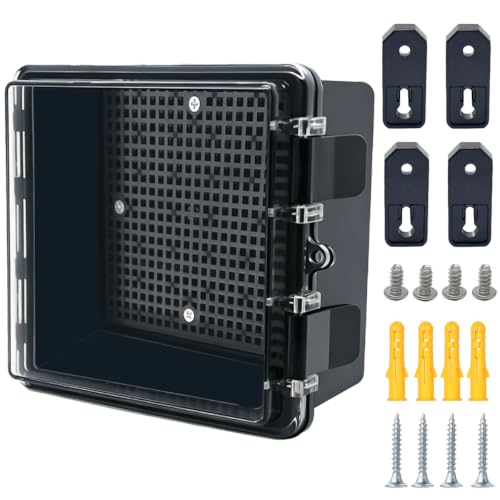 Junction Box, Hinged Black Clear Cover IP67 Waterproof ABS Project Box with Mounting Plate Electrical Box Enclosure with Wall Bracket 5.9 x 5.9 x 3.5inch(150x150x90mm) - color: Clear, size: 5.9"x5.9"x3.5"