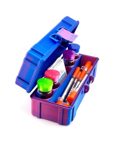 Vial Guard Storage Hard Case for 3ml, 5ml, 10ml, 30ml Vials, Secure Holder Multiple Sizes (Metalic, 4 x 3ml + Storage) - size: 4 x 3ml + Storage