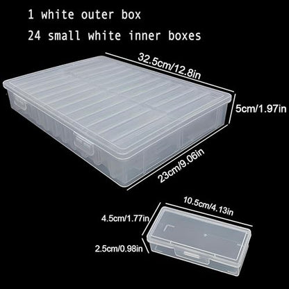 25-Piece Clear Assorted Plastic Box Set for Sticker Sorting