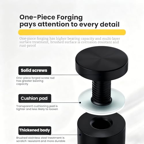 Sign Standoff Screws 3/4" x 1" Stainless Steel Stand Offs Wall Mounts Black - color: Black, size: 3/4x1 in