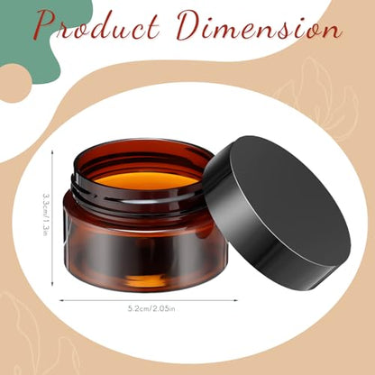 Patelai 4 Pcs Plastic Jars with Lids, Amber, 1 oz, Wide Mouth - color: Amber, size: 1 oz
