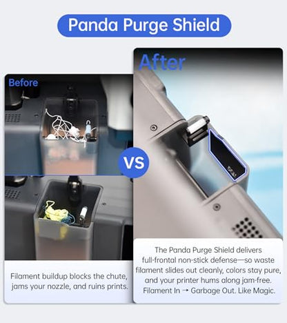 BIQU Panda Brush PX with 4 Extra Silicone Brush+Panda Purge Shield for Bambu-Lab P1P/P1S/X1/X1C/X1E 3D Printers, Nozzle Wiper Kit
