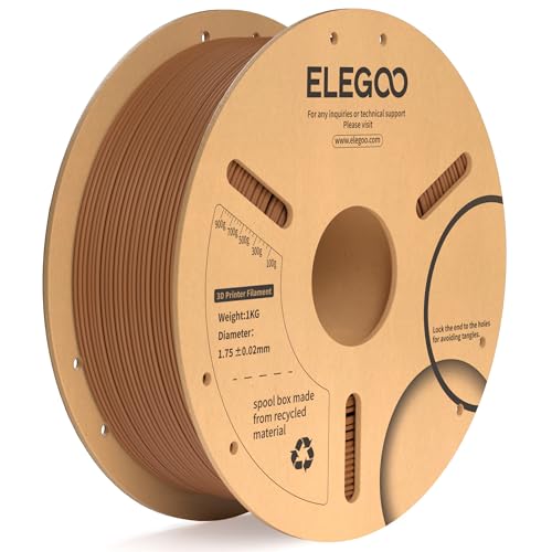 ELEGOO PLA Plus 3D Printer Filament 1.75mm Brown 1KG, Neatly Wound - color: Brown, size: 1KG
