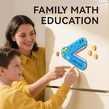Dotimo Math Manipulatives 1st Grade, Magnetic Math Signs Jumbo Magnetic Symbols Set for Kids Ages 4-8, Greater Than/Less Than/Equal Signs, Homeschool Supplies (3 Magnetic Math Signs)