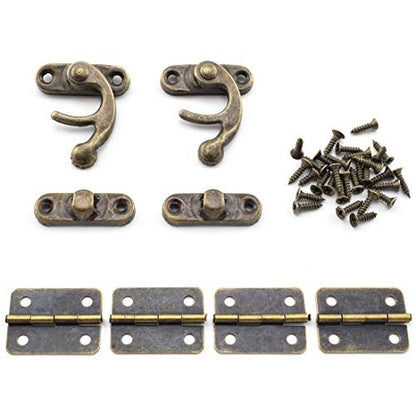 SDTC Tech Retro Design Jewelry Box Hardware Kit (2X Hasp Catch + 4X Hinges) - color: C2S4 KIT