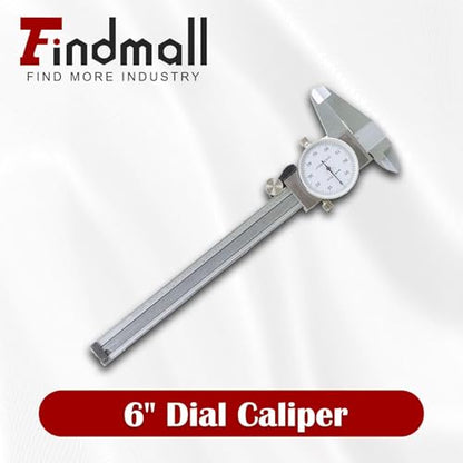 findmall 6" Dial Caliper 0.001 Caliper Measuring Tool 4-Way Measurement