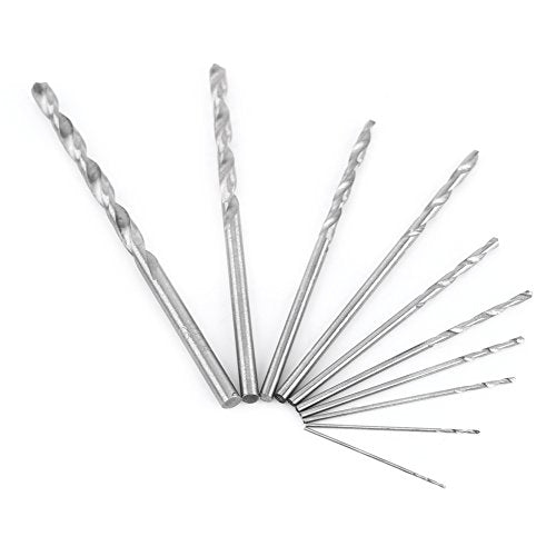Pin Vice Hand Drill Bits, 10PCS Pin Vise Hand Drill Set 0.3-3.6mm, Professional Pin Drill Bit Tools for Metal Wood, Manual Work DIY, Jewelry, Assembling, Model Making