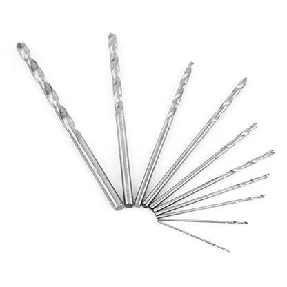 Pin Vice Hand Drill Bits, 10PCS Pin Vise Hand Drill Set 0.3-3.6mm, Professional Pin Drill Bit Tools for Metal Wood, Manual Work DIY, Jewelry, Assembling, Model Making