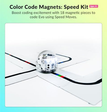 Ozobot Color Code Magnets Speed Kit, Interactive Coding Learning Tool for Kids Ages 5+, Enhances Logic & Problem Solving Skills, 18 Tiles, Evo & Color Codes Magnets Base Kit Required Not Included - style: Color Code Magnets - Speed Kit (18 Tiles)