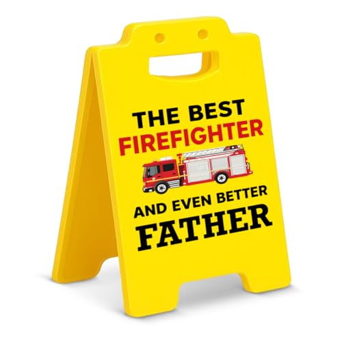 Funny Firefighter Dad Gifts from Daughter Son Best Firefighter Desk Sign - color: Color-R
