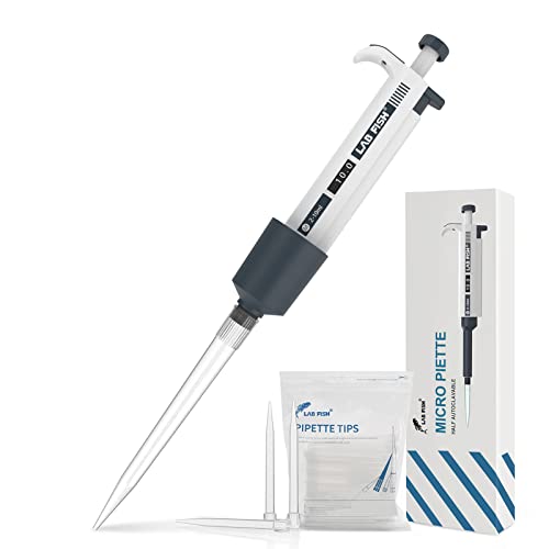 LAB FISH M2-10ml Lab Pipette, 2-10ml Adjustable Volume w/20 Tips - style: 2-10ml Set