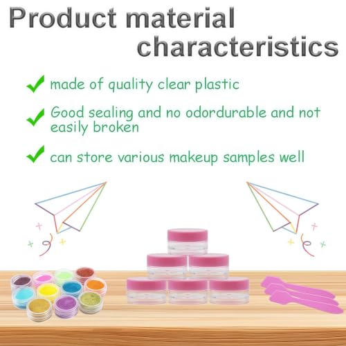 50 Pcs Makeup Sample Containers 3g/5g Sample Containers with Lids Tiny Sample Jars for Skincare Cream Lotion Jewelry Beads DIY Crafts Travel (FZG/3g/Fen) - color: pink, size: 3g