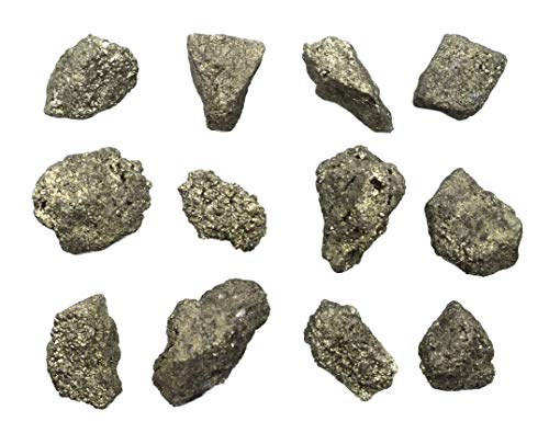 EISCO 12PK Raw Pyrite, Mineral Specimens - Approx. 1" - Geologist Selected & Hand Processed - Great for Science Classrooms - Class Pack