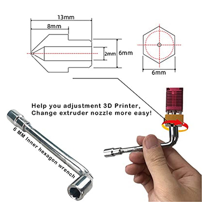 MK8 Nozzles 24 pcs Assorted Sizes 3D Printer Extruders Brass Nozzles - size: MK8 Brass, style: Kit: Various Nozzles