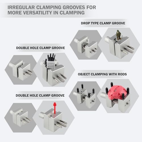 Aluminum Mini Vise, Precision Clamp with 10 Steel Rods for Models - style: Basic Version