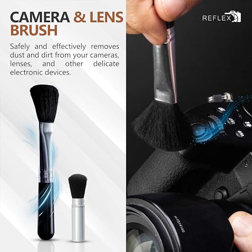 REFLEX CAMERA Professional 19 in 1 Camera Cleaning Kit, Camera Lens Cleaning Kit with Lens Pen, Air/Dust Blower, Microfiber Lens Cloth, Sensor Cleaning Swabs, Lens Solution & Handy Storage Container