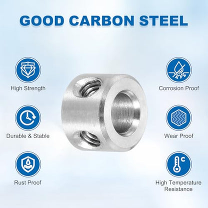 MECCANIXITY 4Pcs Shaft Collars 6mm Bore 2 Screw 12mm OD 8mm Thick - size: 6mm ID 12mm OD 8mm H with 2 Screw