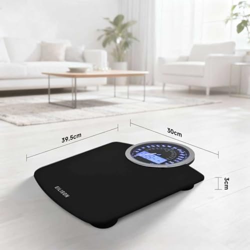 EILISON 2-in-1 Digital & Analog Bathroom Scale, 400 lbs, Large Display - color: Black
