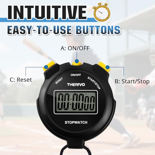 2 Pack Digital Simple Silent Stopwatch Timer: Basic Stopwatch Only