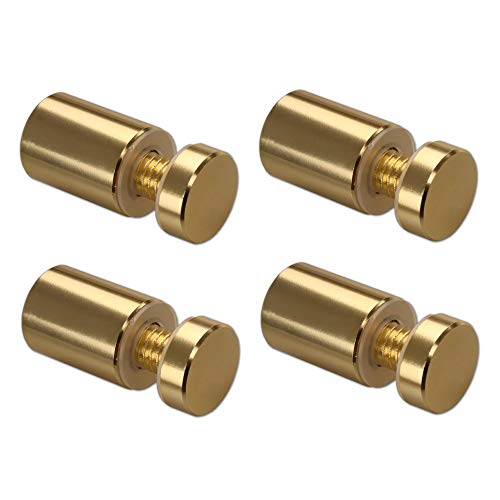Aluminum 3/4"x 1" Sign Standoffs - Mounting Hardware for Glass & Acrylic Panels - Pack of 4 - color: Gold, size: 3/4"x1" 4 Pack