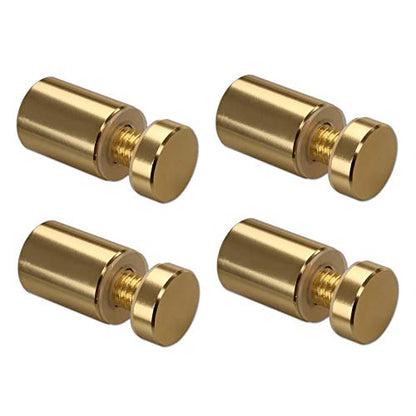 Aluminum 3/4"x 1" Sign Standoffs - Mounting Hardware for Glass & Acrylic Panels - Pack of 4 - color: Gold, size: 3/4"x1" 4 Pack