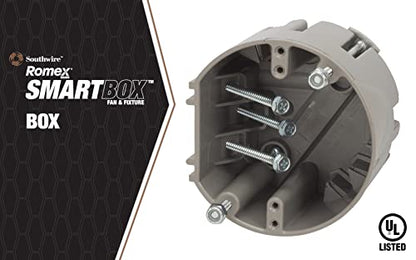 Southwire Electrical Box for Ceiling Fan, Light Fixture, 50lb Ceiling Fan and 75lb Light Fixture Support, Depth Adjustable, Gray, MSBFAN - size: Ceiling, style: Fan & Fixture