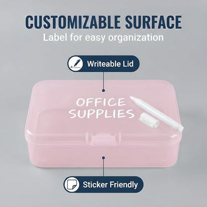 LJY 28 Pink Plastic Boxes, 3.3 x 2.2 x 1 in for Beads - color: Pink, size: 3.3 x 2.2 x 1 inch
