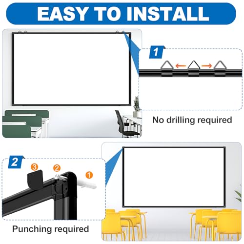 H-Qprobd 6'x4' Large Magnetic White Board Dry Erase Whiteboard with Black Aluminum Frame, 72"X48" Magnet Presentation Wall Boards for Office, Classroom, School, Home - color: Black, size: 72"X48"