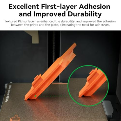Bamboo Original Double Sided Textured PEI Build Plate Flexible Removal Spring Steel Sheet 257x257mm for Bambu Lab X1C / X1 / X1E / P1P / P1S /P2S/ A1 3D Printer - style: Dual-Sided Textured PEI